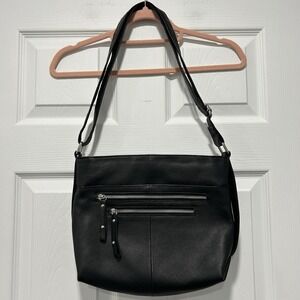 Great American Leather Works Womens Handbag Black Adjustable Strap Crossbody Bag